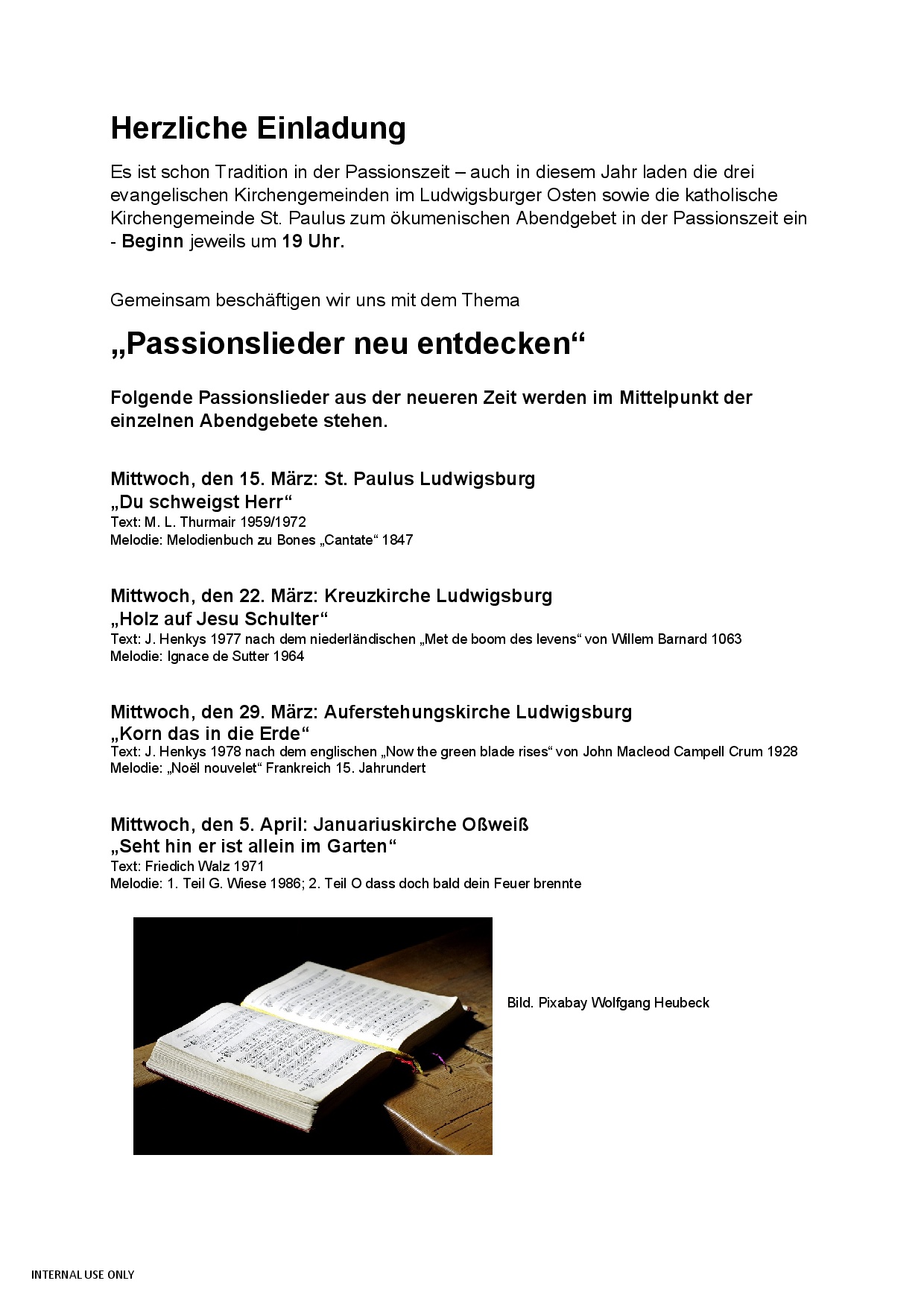 Passionslieder neu entdecken