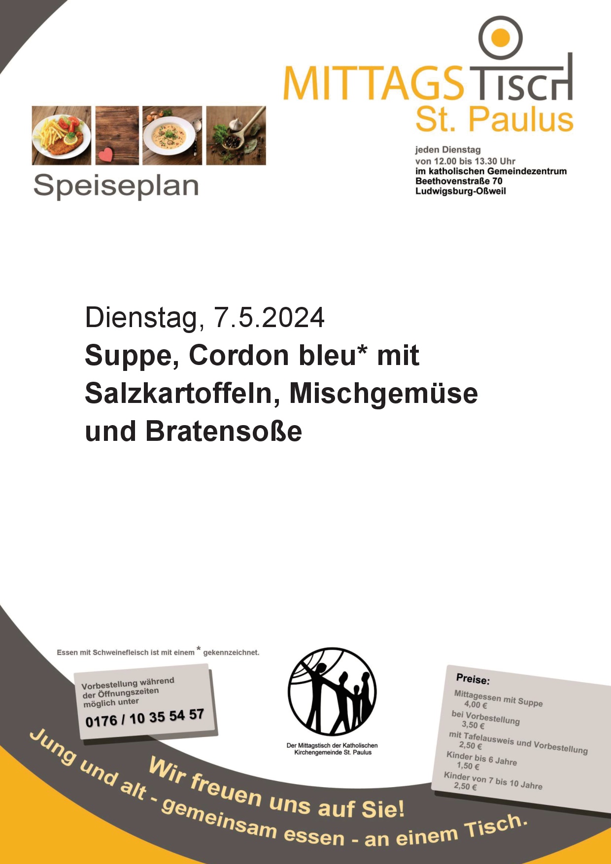 Mittagstisch Speiseplan 11.7. und 18.7.