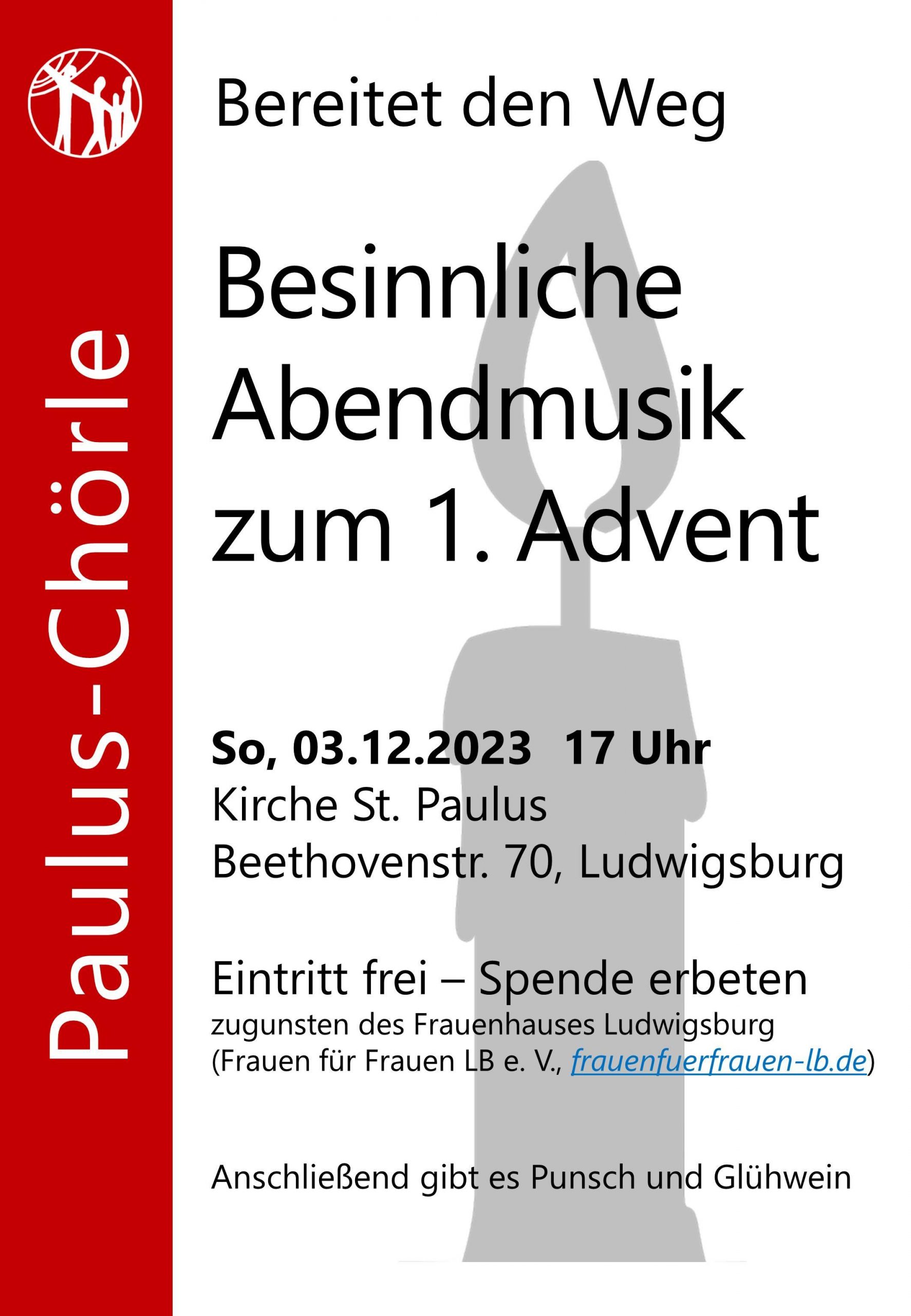 Paulus-Chörle: Besinnliche Abendmusik