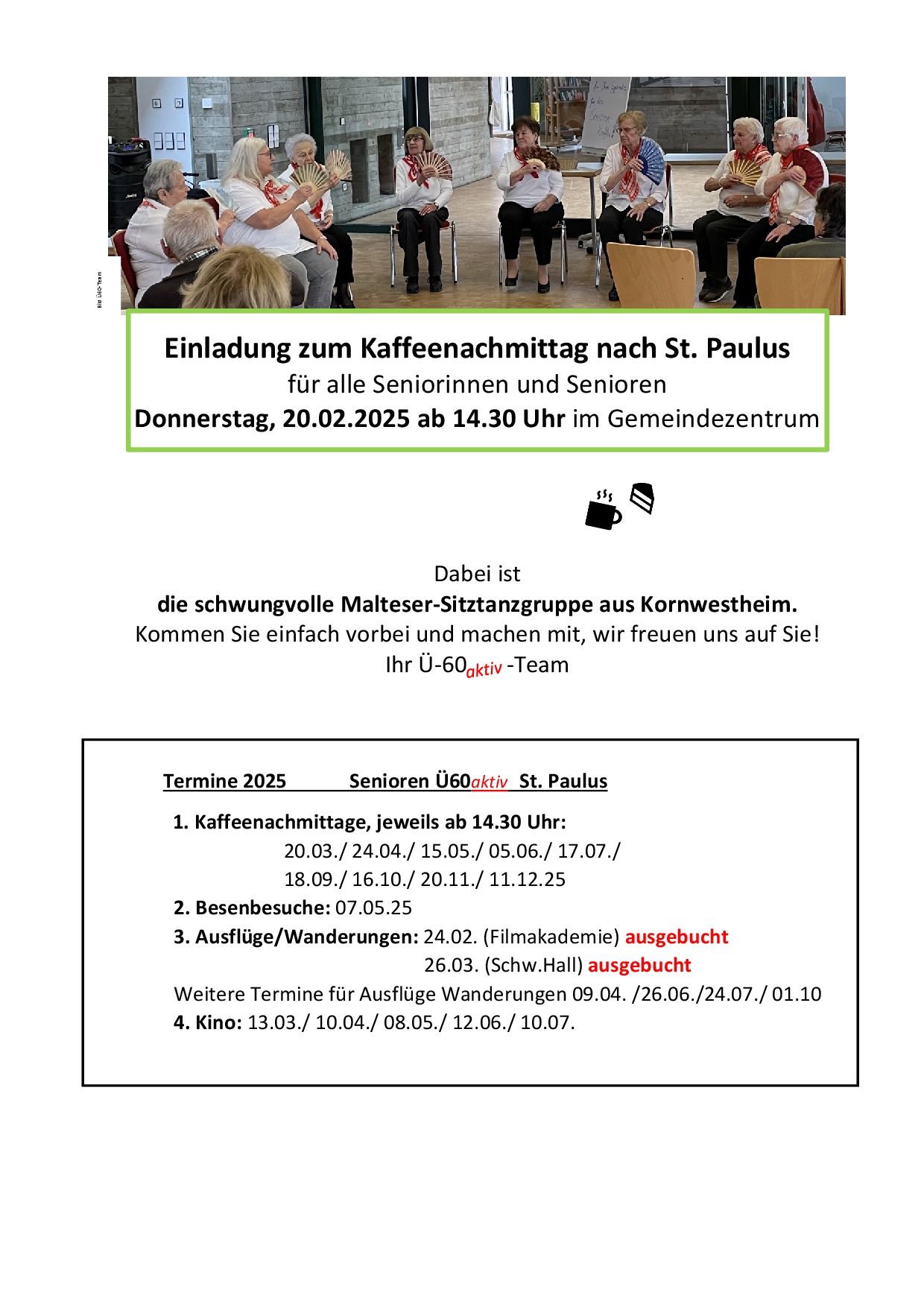 Kaffeenachmittag mit Sitztanzgruppe